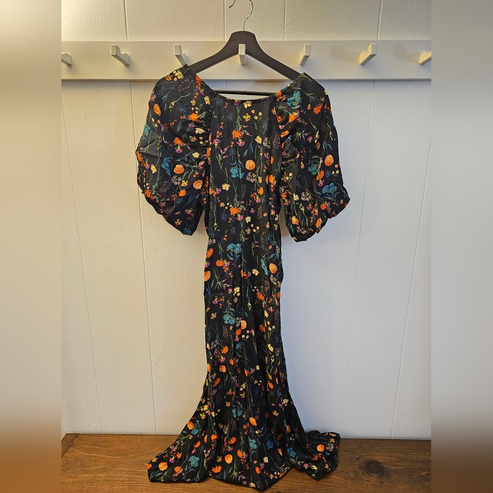 A New Day Floral Puff Sleeve Maxi Dress | Size medium